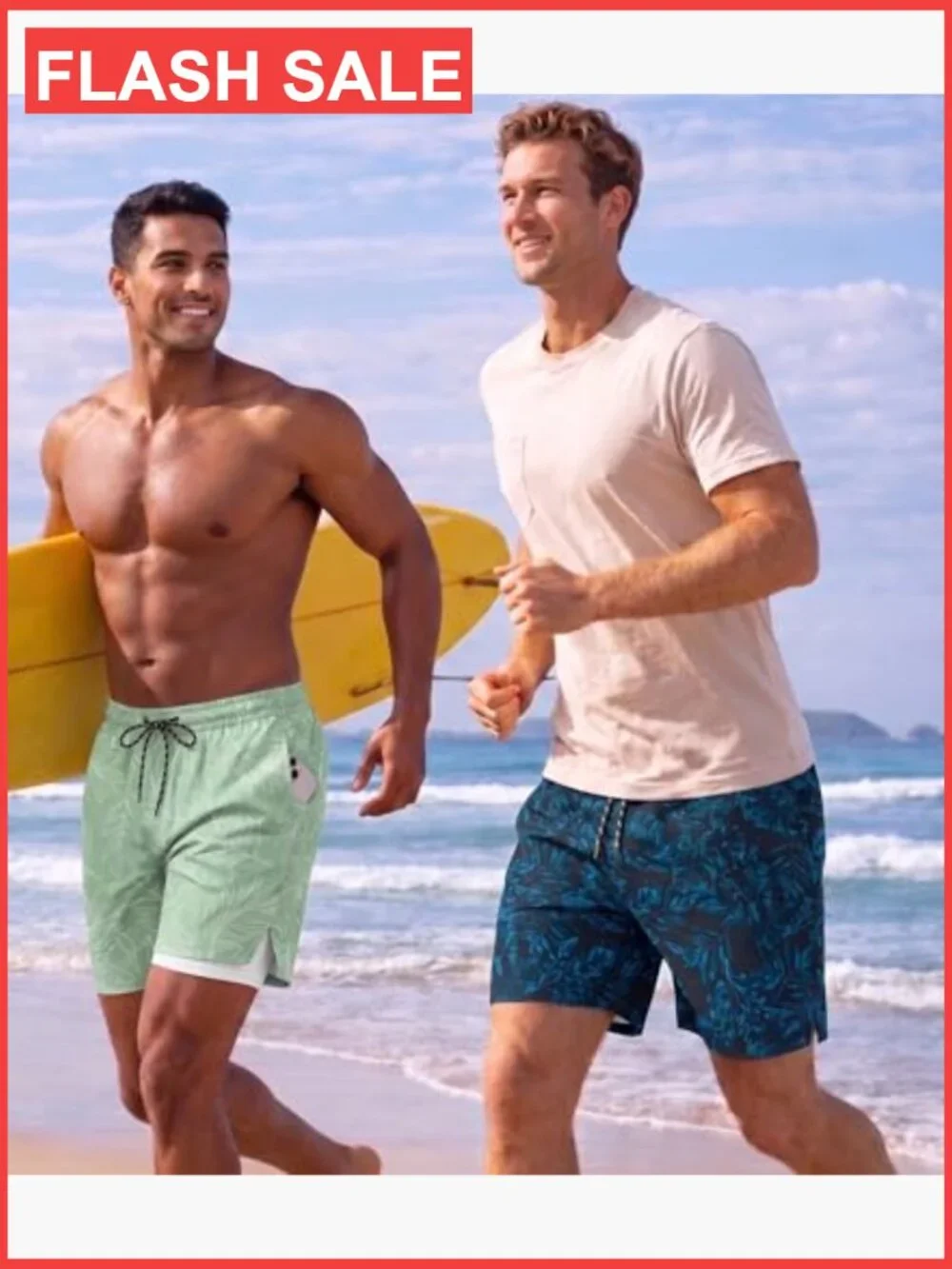 Men's Swim Trunks with Compression Liner Quick Dry Board Shorts